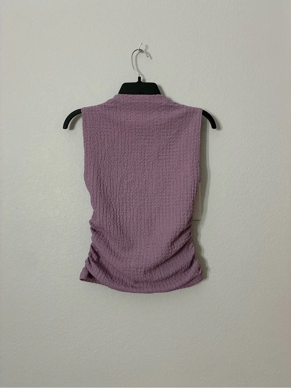 Abercrombie & Fitch Lavender Textured Ruched Square Neck Tank Top Medium